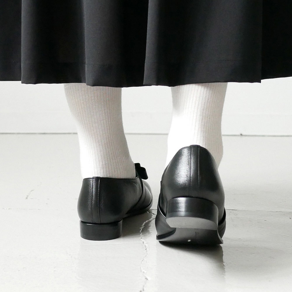 chausser｜ショセ｜サイドゴアリボンベルトスリッポン｜C-2252｜BLACK 