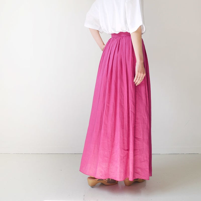 【38サイズ】新品タグ付き SACRA サクラ リネン ロング スカート ピンク SACRA｜サクラ ｜リネンフレアスカート｜PINK | GOUACHE FUKUOKA