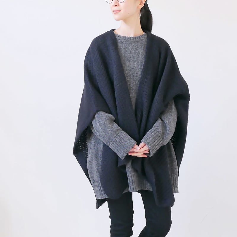 新品未使用品】SH-HIRAI スーヒライ ウールジャージーポンチョ 38 М