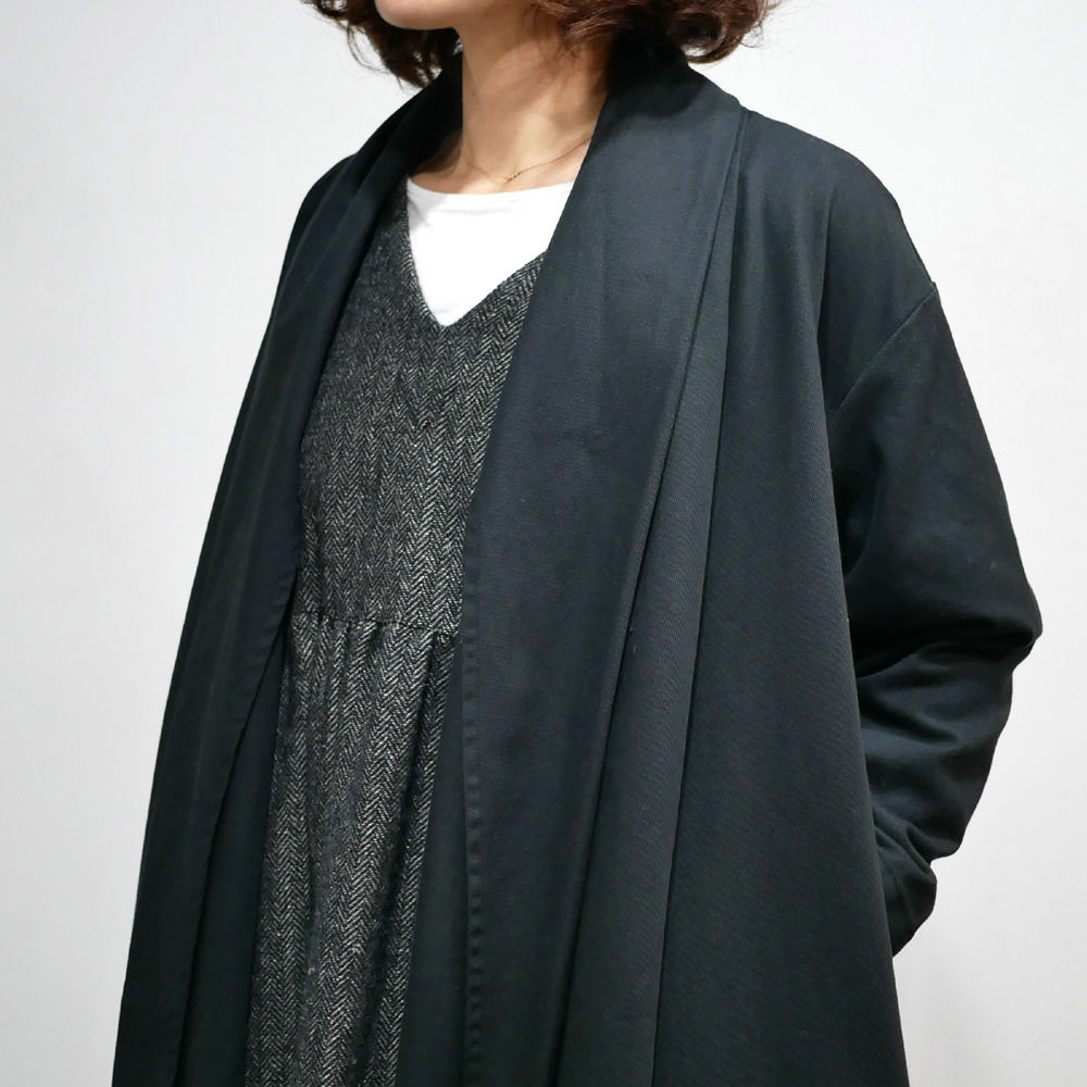 ゆったり ローブコート Si-Si-Si インディゴ 日本製 ロング丈 羽織 fit=scale-down,w=1200