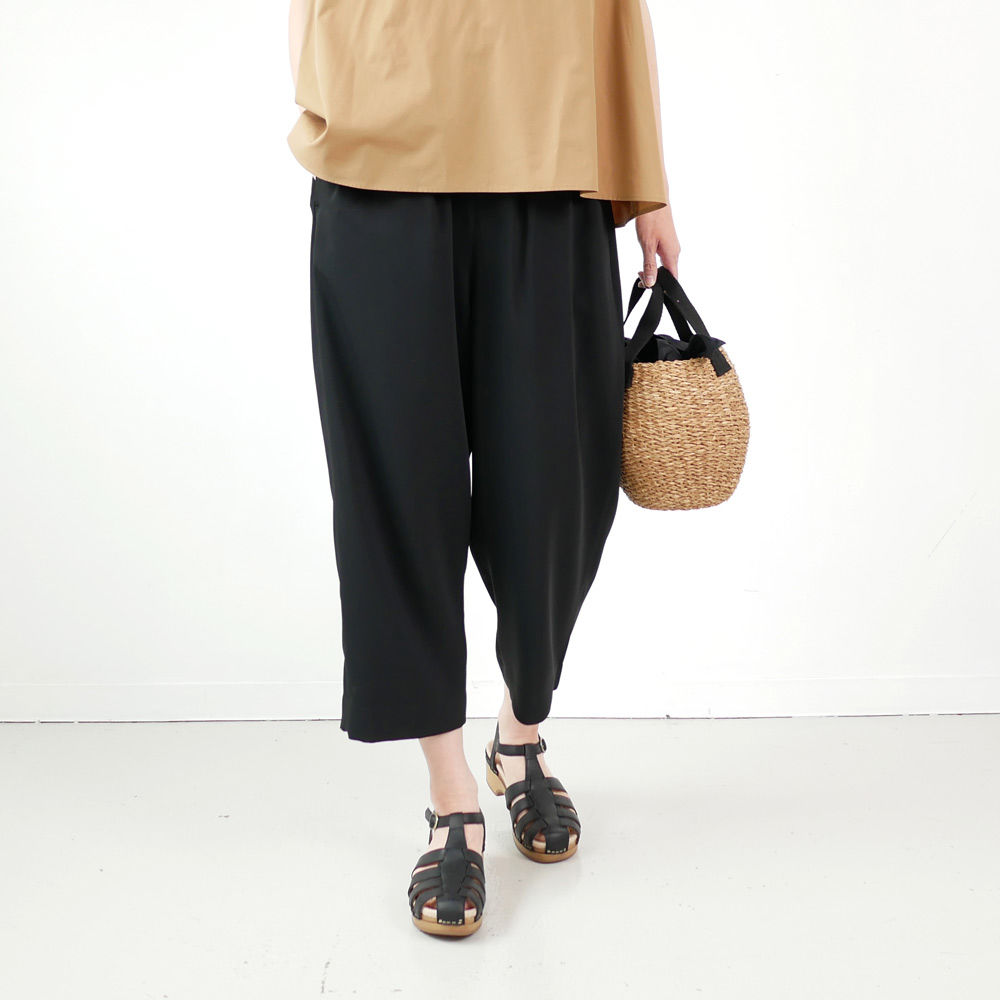 ウールサテンドロップパンツ ウールサテンドロップパンツ サテンストレッチクロップドパンツ