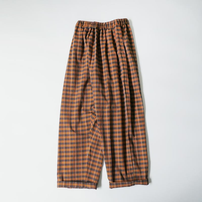 久留米かすり｜kasuri wide pants｜絣ワイドパンツ ｜十二立格子