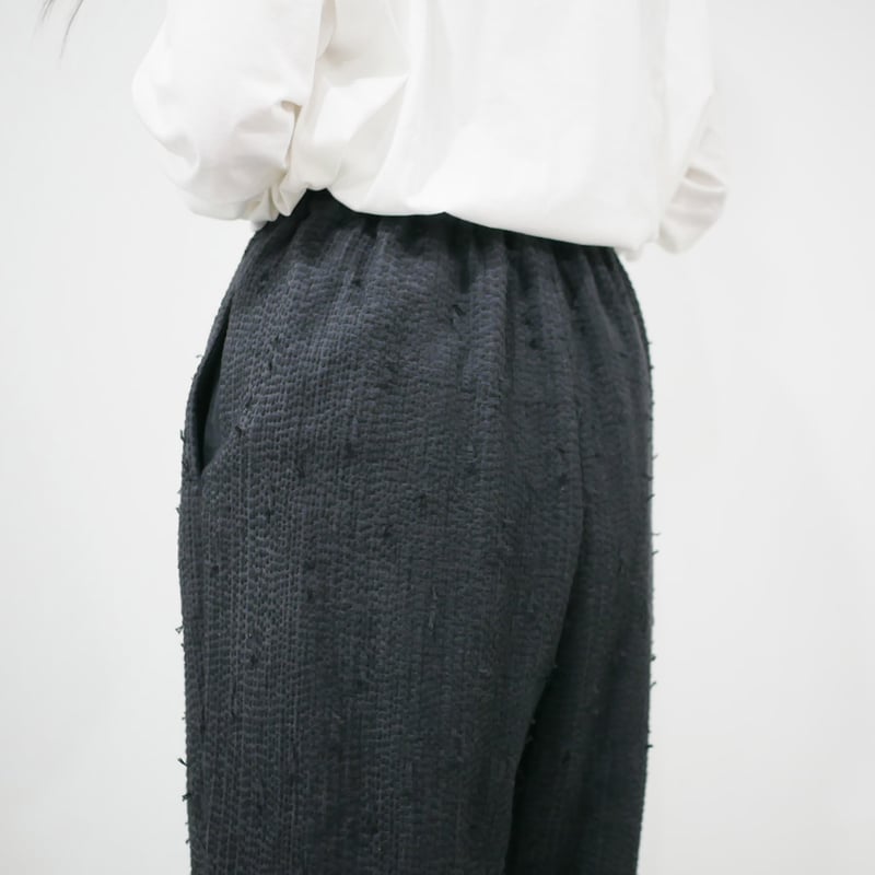 qiri｜キリ｜sashiko Jacquard ギャザーパンツ ｜6301PT001251｜