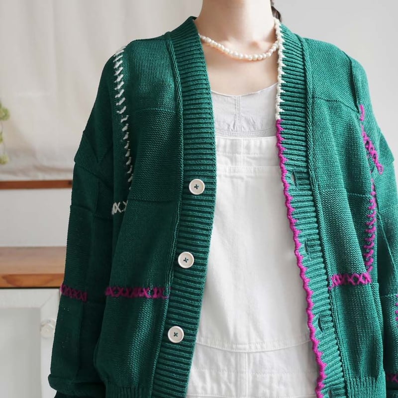 COOHEM| コーヘン | STITCH WORK KNIT CARDIGAN｜ステッチワー...