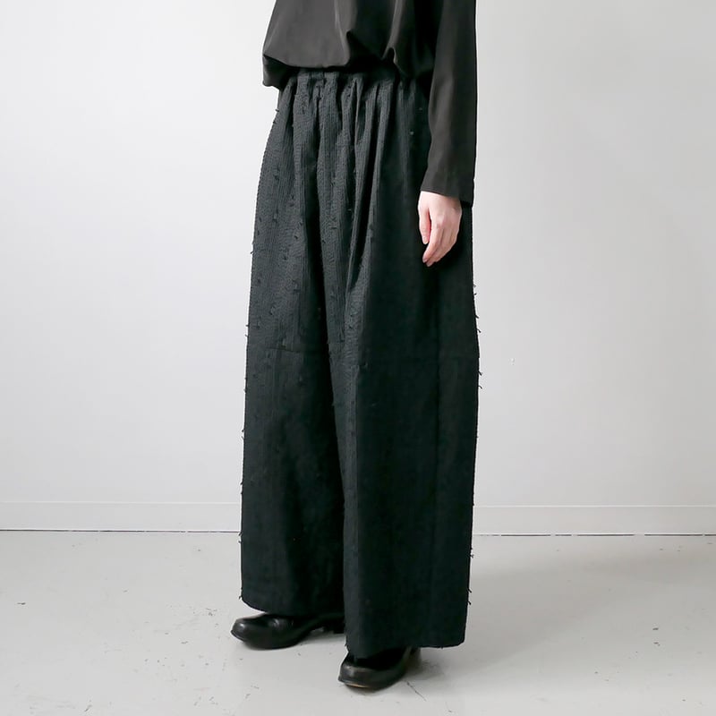 qiri ｜キリ｜sashiko jacquard volume pants｜63-01-PT