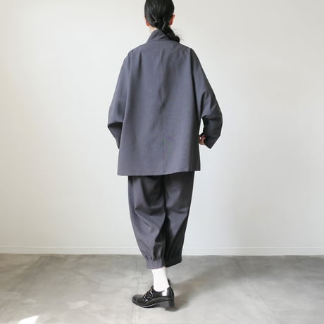 NO CONTROL AIR｜ノーコントロールエアー｜オクタグラムポリエステル・艶消平織ZIP スタンドカラー ブルゾン｜DR_NC0801BN｜DARK GREY MIX/BLACK