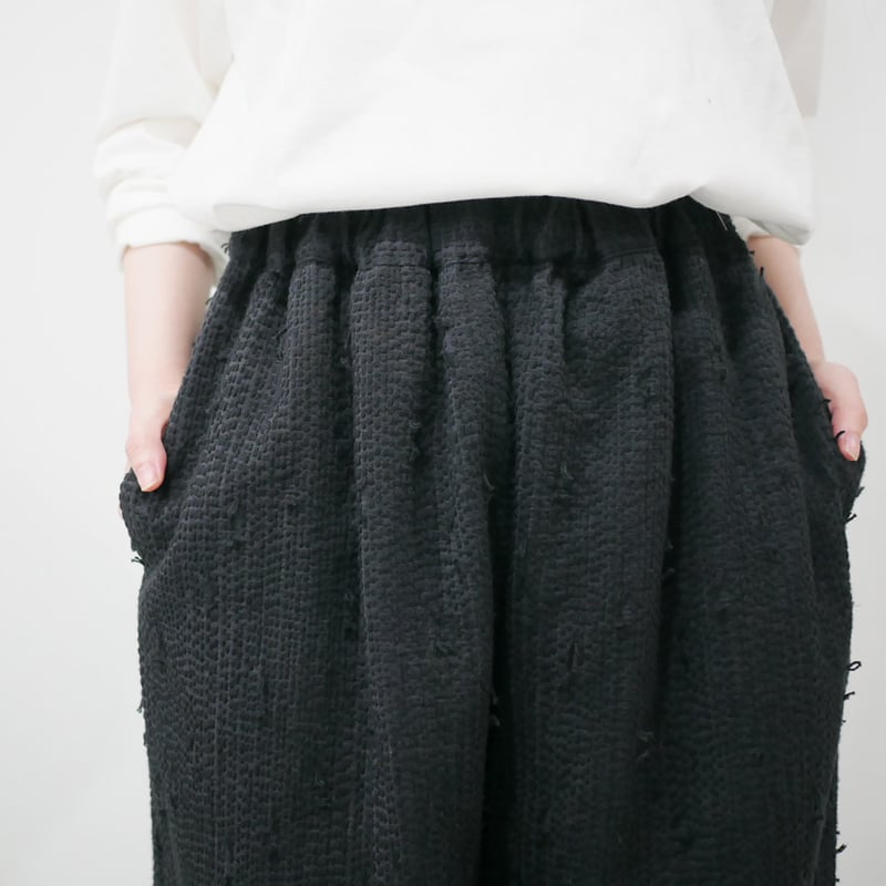 qiri｜キリ｜sashiko Jacquard ギャザーパンツ ｜6301PT001251｜