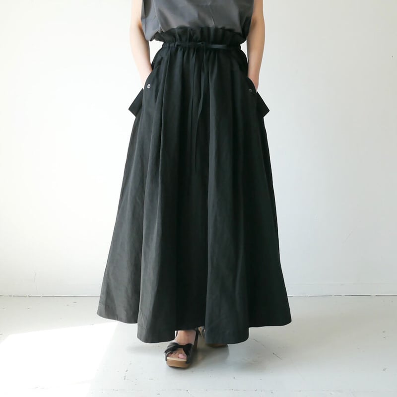 SACRA｜サクラ ｜CO/LI WASHED TYPEWRITER SKIRT| 12322