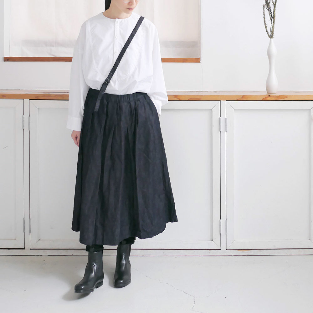 グラム g ＊コットンリネンタックワンショルダーデニムスカート g｜グラム｜ライトデニムワンショルダーデニムスカート｜INDIGO｜g