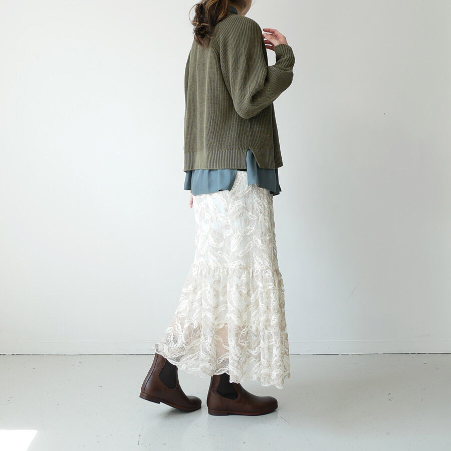 SACRA｜サクラ ｜TULLE EMBROIDERY LACE SKIRT｜チュール刺繍スカ...