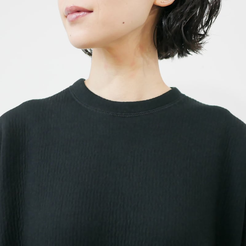 SACRA｜サクラ ｜WOOLEN COTTON TOP｜125551091｜BLACK |