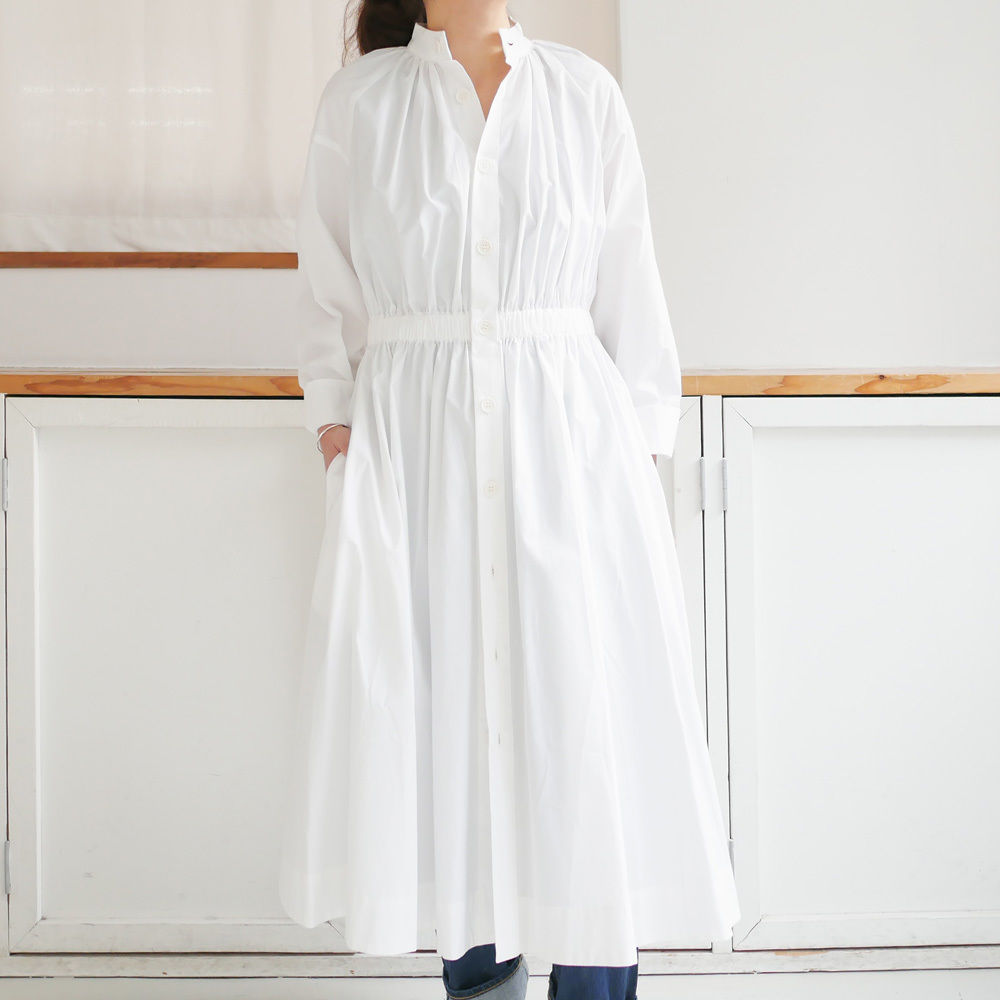 THE FACTORY ザ ファクトリー シルバ ギャザー ワンピース コットン THE FACTORY ｜ザ・ファクトリー ｜コットンツイル ギャザーワンピース