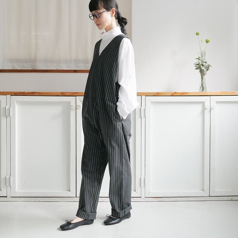 si-si-si comfort ソフトリネンコットンサロペット　ネイビー Si-Si-Si comfort｜スースースーコンフォート ｜コットンリネンV