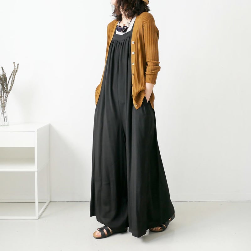 SACRA｜サクラ ｜レーヨンシルクオールインワン｜120213902｜BLACK