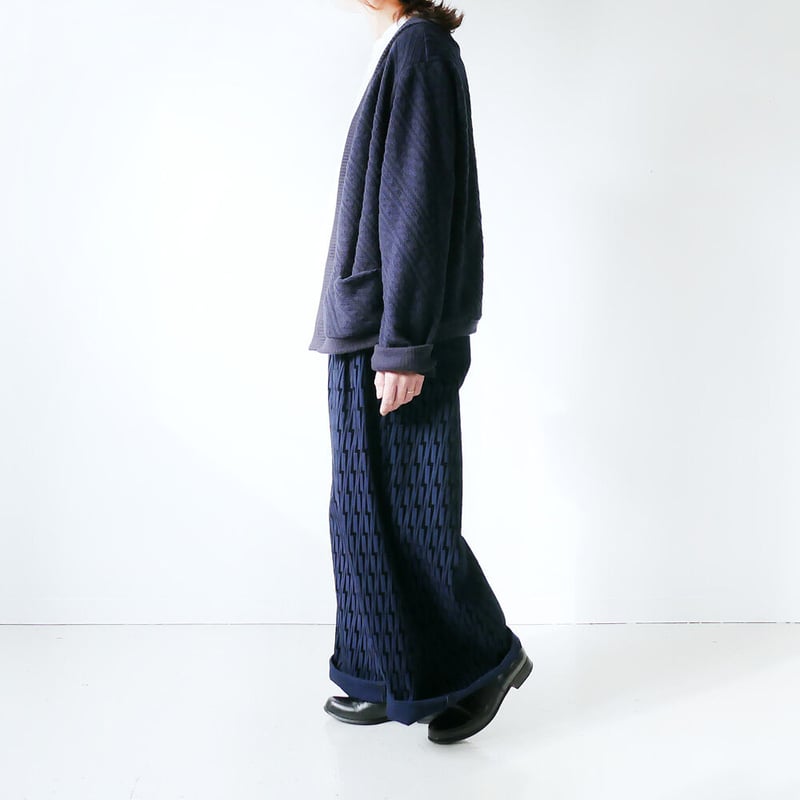 UNCF 【日本製】ふじあみ 様　ネイビー 紺色　ワイドパンツ　S 即発送　特価 BLUE BLUE JAPAN｜ブルーブルージャパン｜イナズマフロッキー