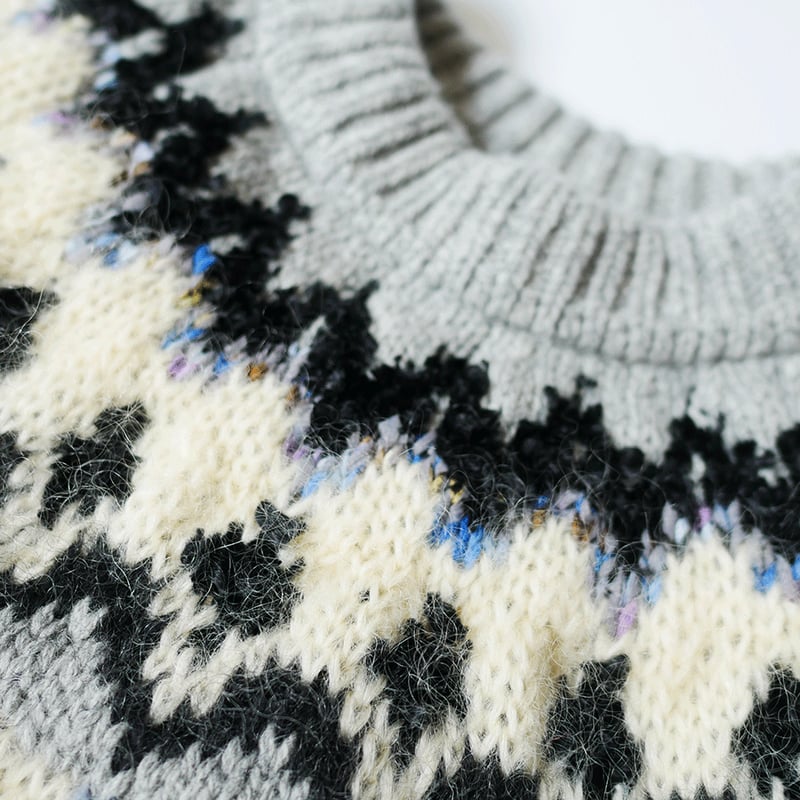 トップス COOHEM MOHAIR NORDIC KNIT SWEATER L] COOHEM - MOHAIR NORDIC KNIT SWEATER