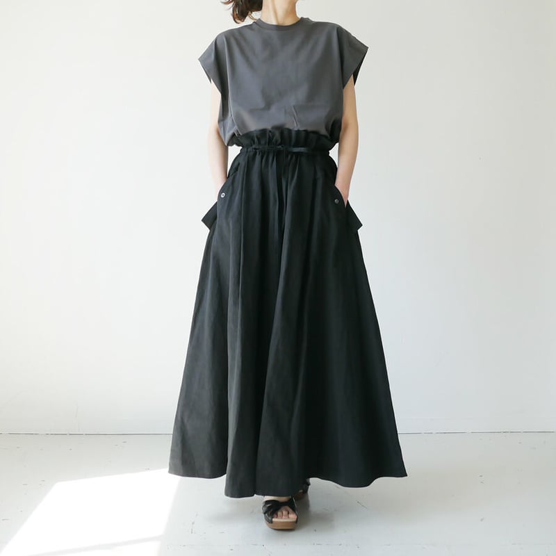 SACRA｜サクラ ｜CO/LI WASHED TYPEWRITER SKIRT| 12322