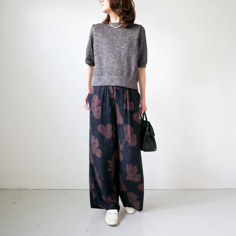 SACRA サクラ｜MODERN FLOWER PANTS｜124513112｜BLACK