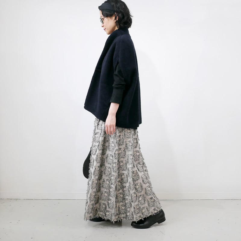 HANGRY & ANGRYツギハギスカート qiri ｜キリ｜花野風jacquard スカート｜クロ | GOUACHE FUKUOKA