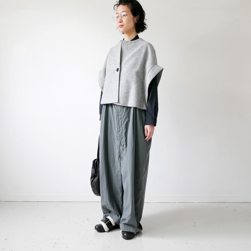 【専用】SH-HIRAI スーヒライ　ウールジャージーポンチョ　38 М SI-HIRAI｜スーヒライ｜ SHORT ROBE｜CHAW25-60115 ｜MELANG
