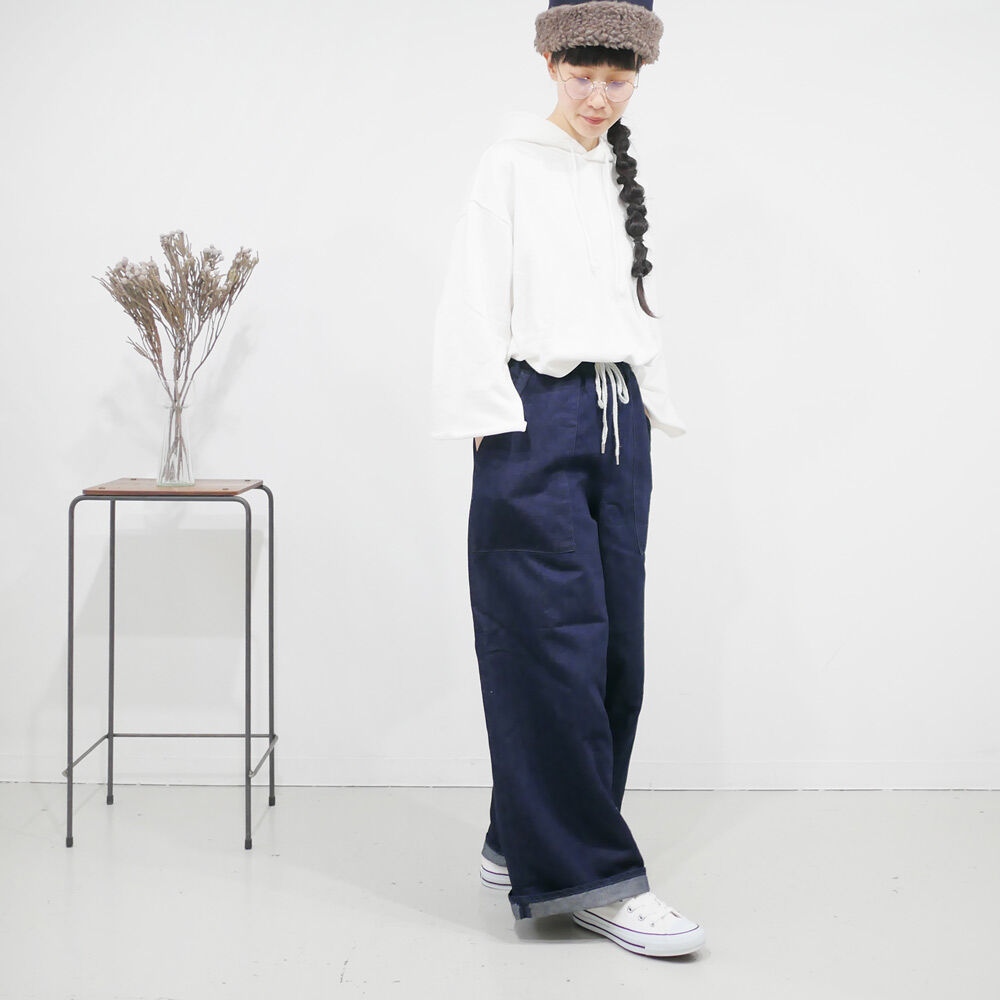 希少　UNIVERSAL UTILITY デニム　チュニック　リネン混　ブルー 希少UNIVERSAL UTILITY デニムチュニックリネン混ブルー