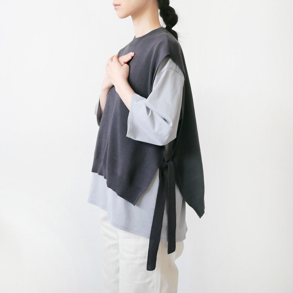 バント bunt ファインコットン テープ ニット ベスト ベージュ 20SS BUNT｜バント｜Fine Cotton Tape Knit Vest ニットベスト｜20ss
