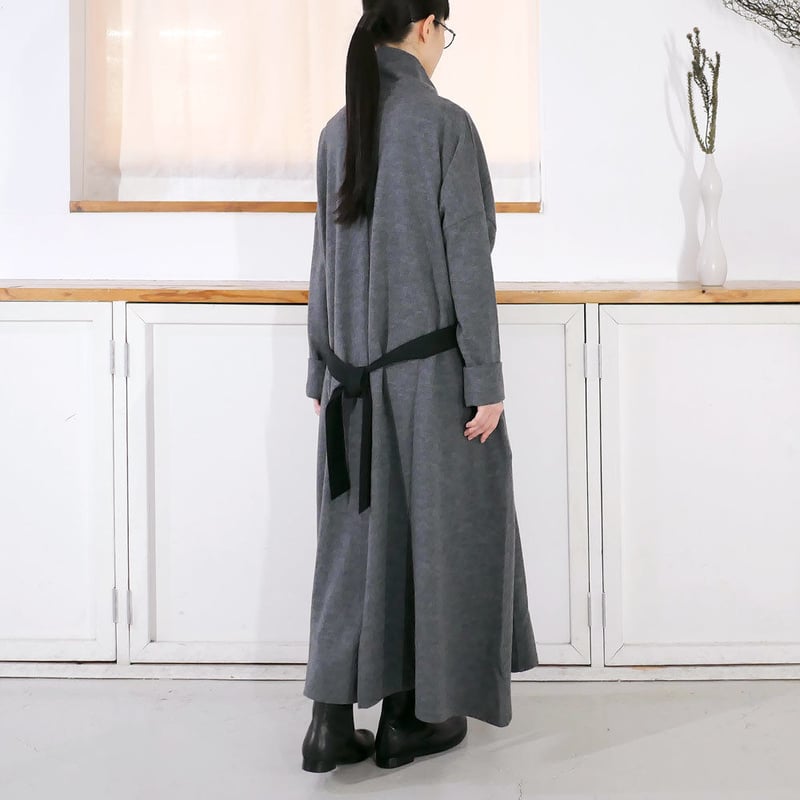 118 エヴァムエヴァ evam eva リネンコットン ノーカラーコート