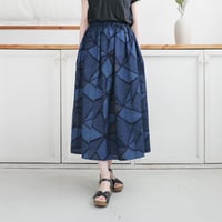 久留米かすり｜絣フレアスカート ｜石畳｜GOUACHE FUKUOKA