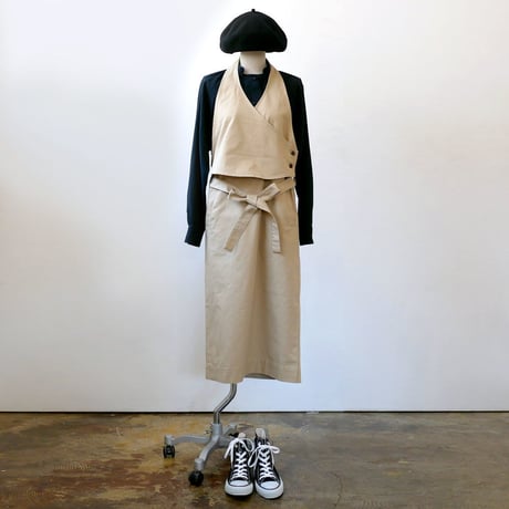 si-si-si ｜スースースー  ｜コットンツイルエプロンワンピース｜17-AW022T