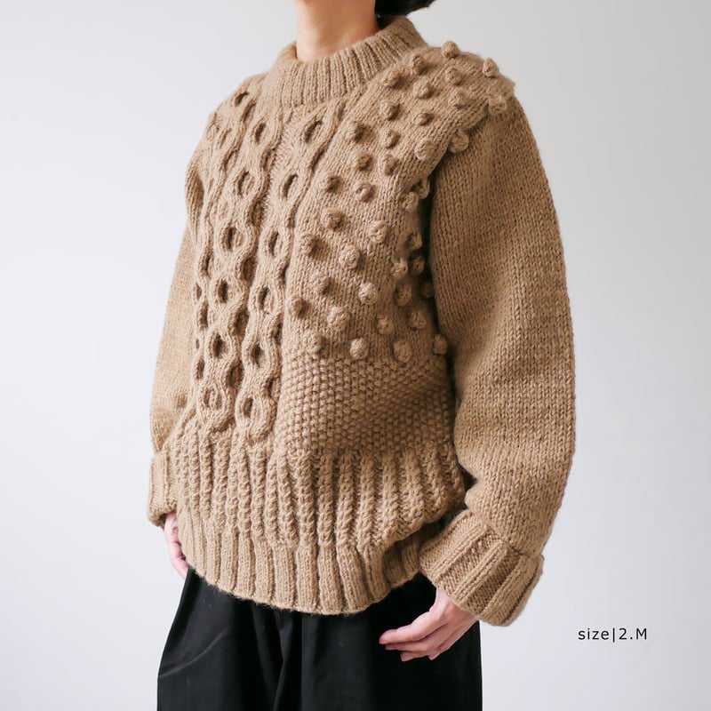 HARVESTY｜ハーベスティ｜ケーブルニットプルオーバー ｜BEIGE｜A51803 