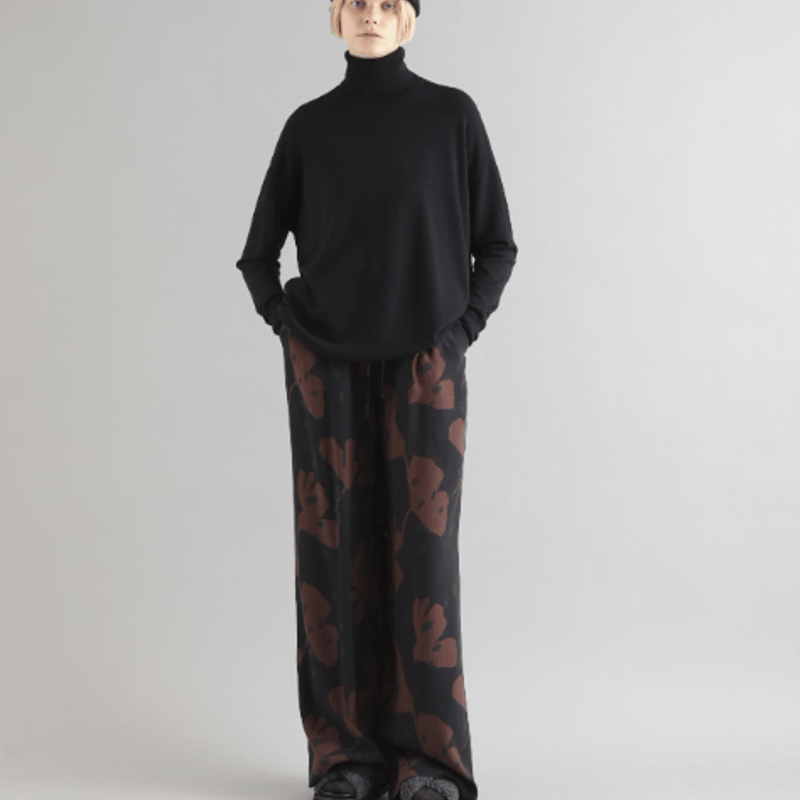 SACRA サクラ｜MODERN FLOWER PANTS｜124513112｜BLACK