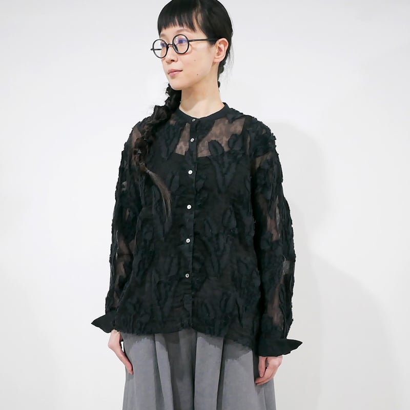 qiri チューリップジャガードブラウス(セット割あり) qiri ｜キリ｜tulip lace jacquard ブラウス｜Black | GOUAC