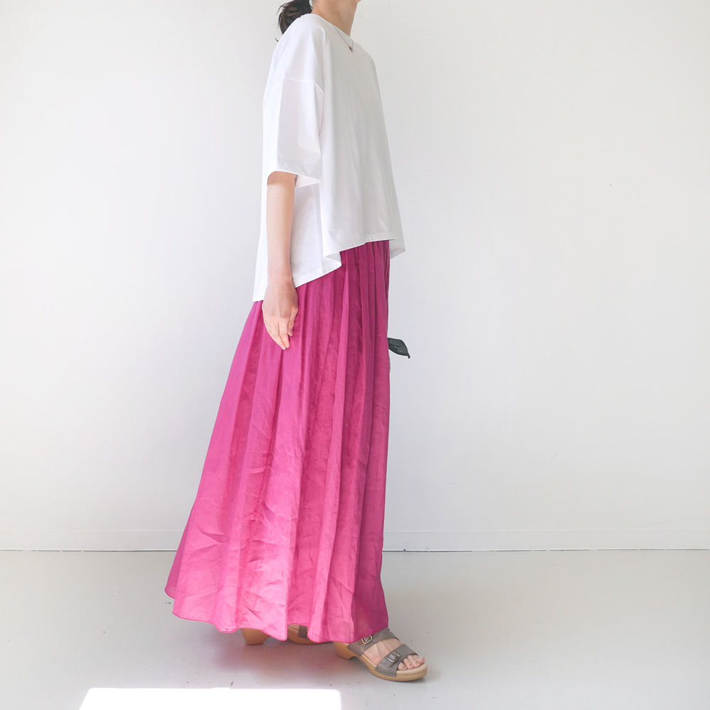 SACRA｜サクラ ｜リネンフレアスカート｜PINK | GOUACHE FUKUOKA