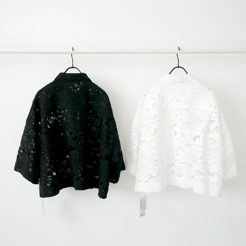 トップス sakura SACRA｜サクラ ｜LEAF RASCHEL LACE CROPPED SHIRT｜OFF