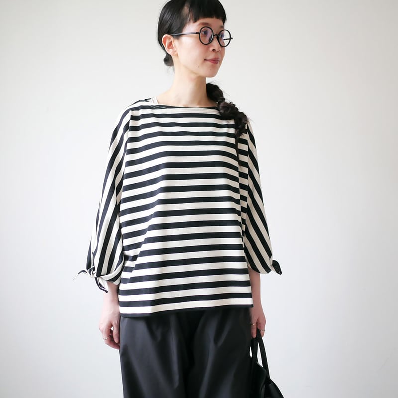 GOUACHE FUKUOKA ガッシュ福岡｜袖リボンボートネック ボーダー