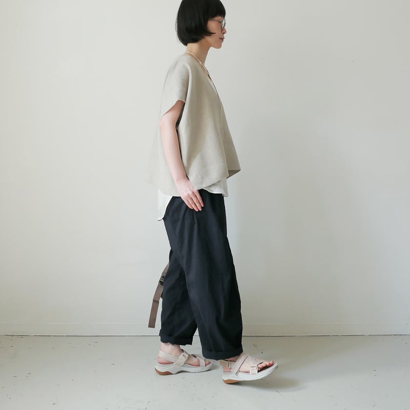 SACRA｜サクラ ｜リネンVネックプルオーバー｜RUSTIC LINEN TOP｜12621