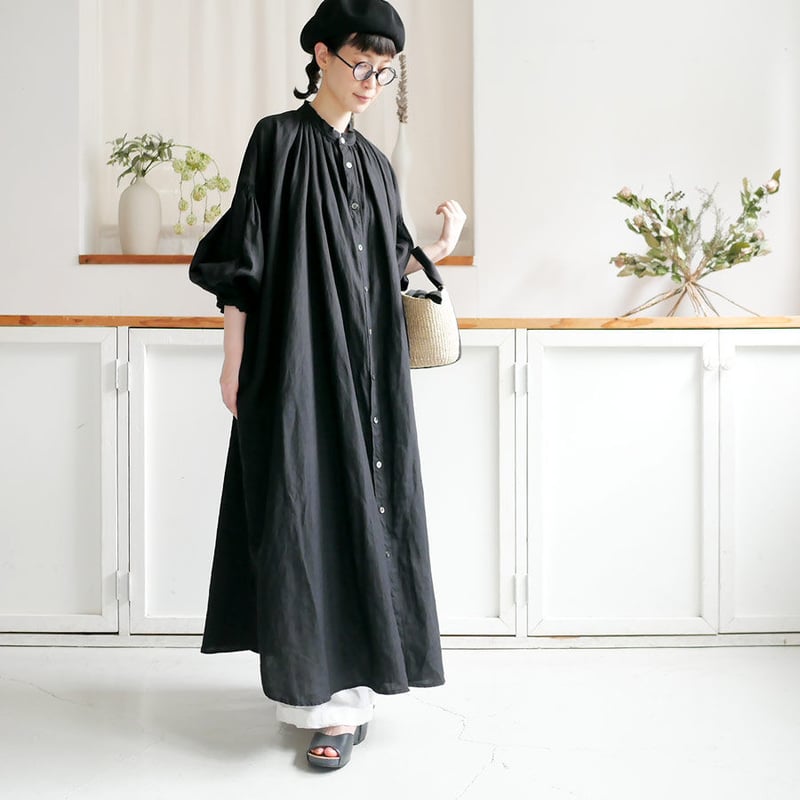 ユニヴァーサルティシュトリプルワッシャーリネンオールインワン　黒 楽天市場】UNIVERSAL TISSU ユニバーサルティシュ トリプル