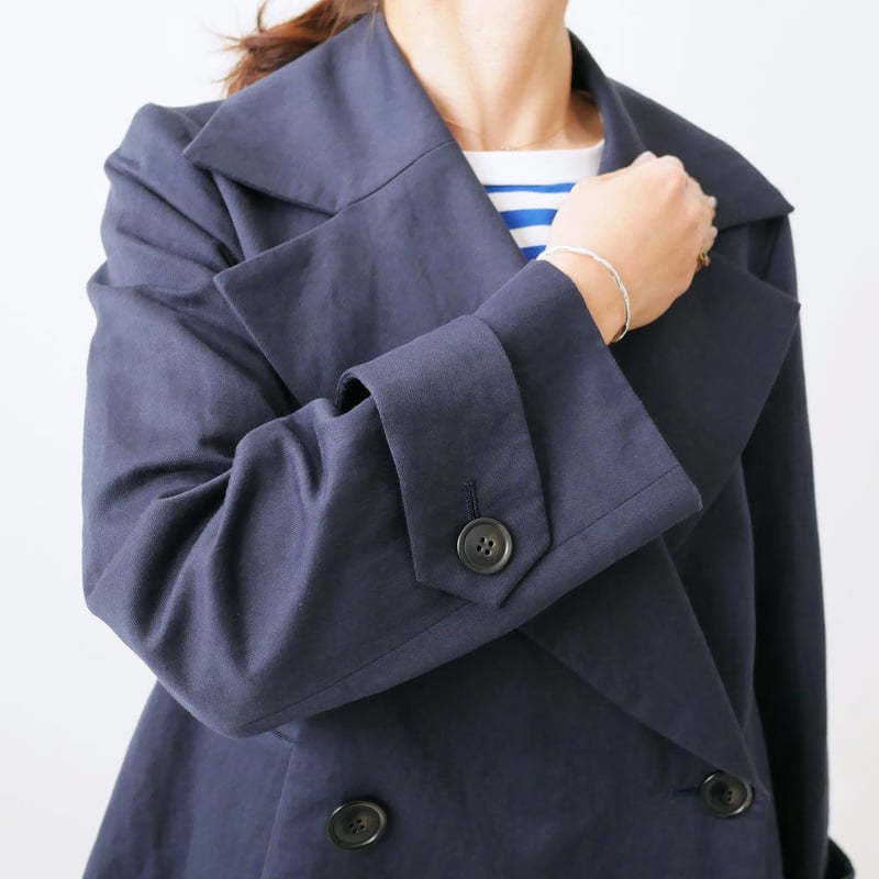 SACRA｜サクラ ｜ビッグカラーダブルボタンジャケット｜ NAVY