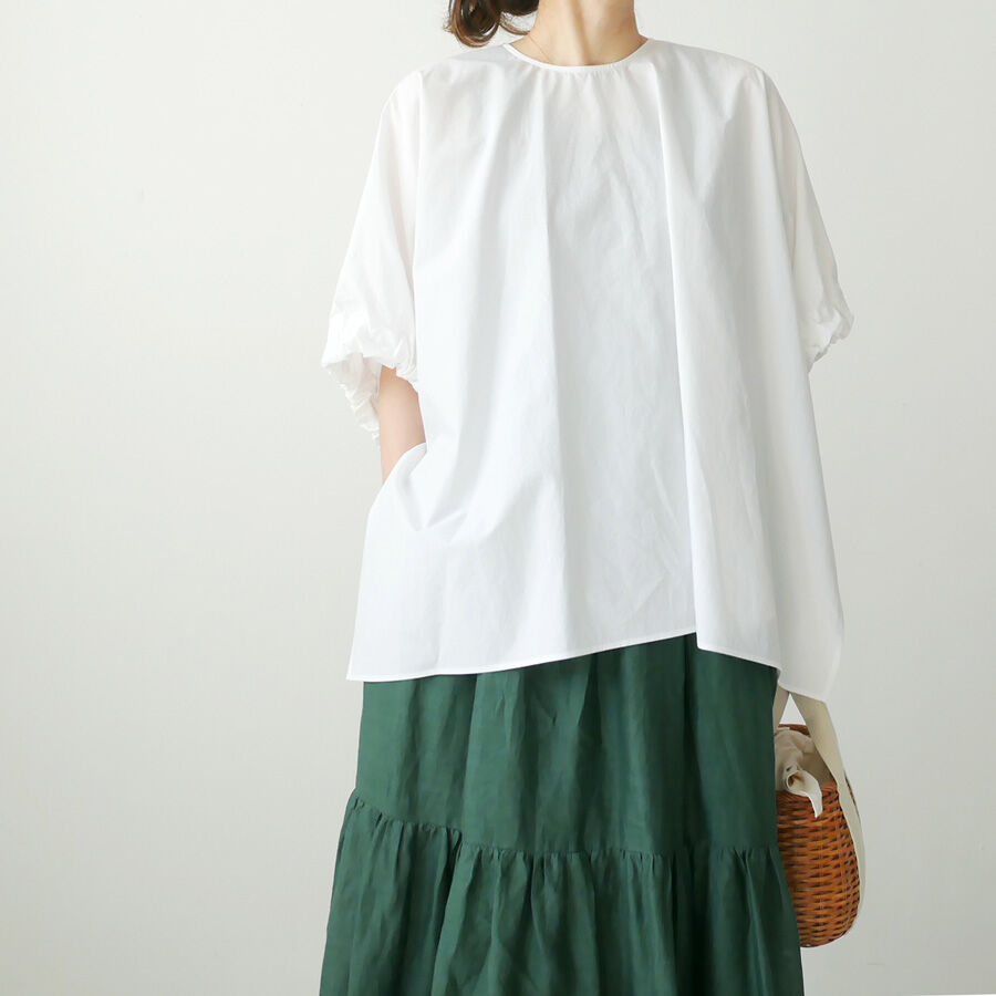 SACRA|サクラ |COTTON LINEN TYPEWRITER TOP|12321207 SACRA|サクラ |COTTON LINEN TYPEWRITER TOP|12321207