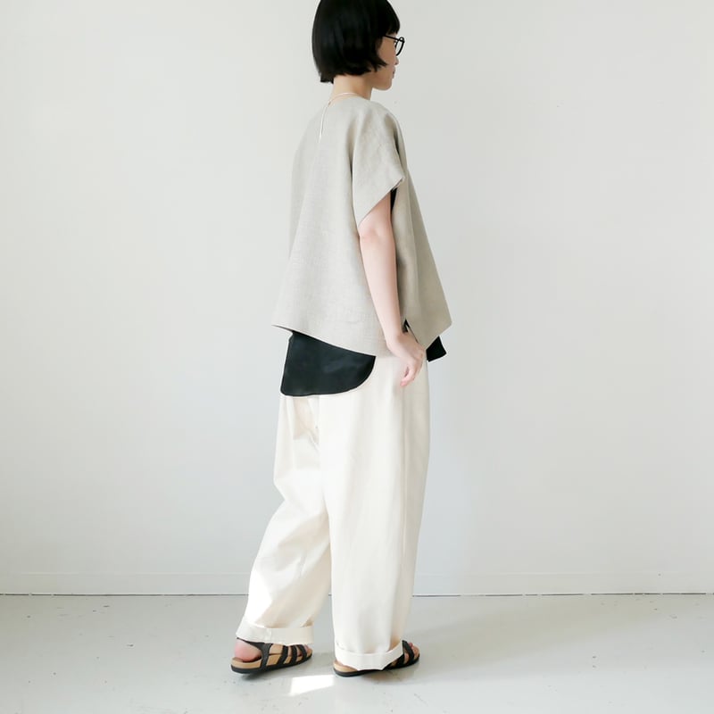 SACRA｜サクラ ｜リネンVネックプルオーバー｜RUSTIC LINEN TOP｜12621