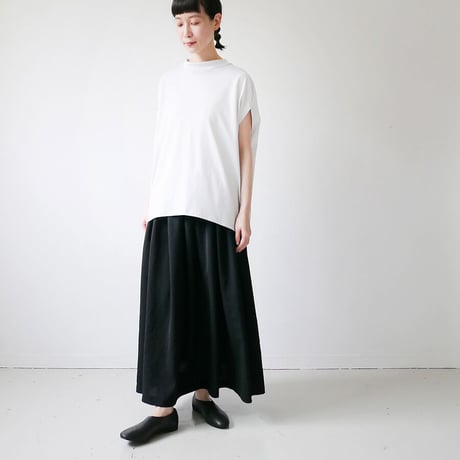 Si-Si-Si comfort｜スースースーコンフォート｜CHSS25-4107 ｜プレミアムオーガニックコットン フレンチスリーブラウンド カットソー | White