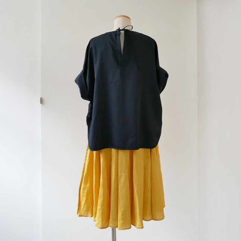 製品染めリネンサーキュラースカート wafu】Linen Skirt リネン
