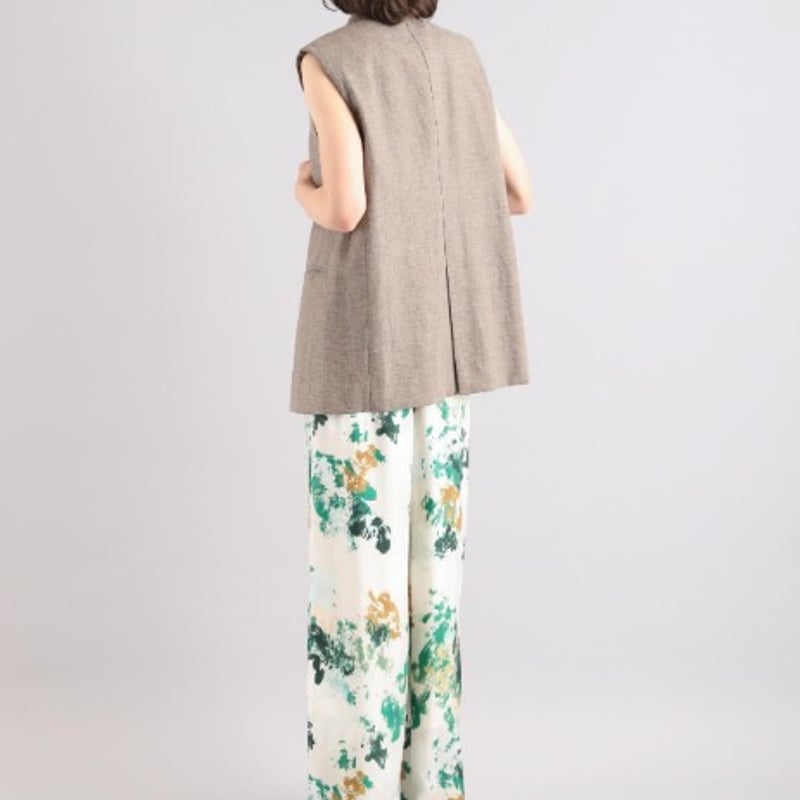 SACRA｜サクラ ｜LINEN COTTON CHAMBRAY GILET|12510606
