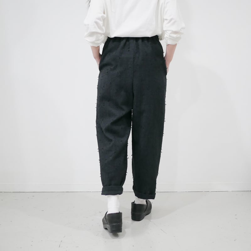 qiri｜キリ｜sashiko Jacquard ギャザーパンツ ｜6301PT001251｜