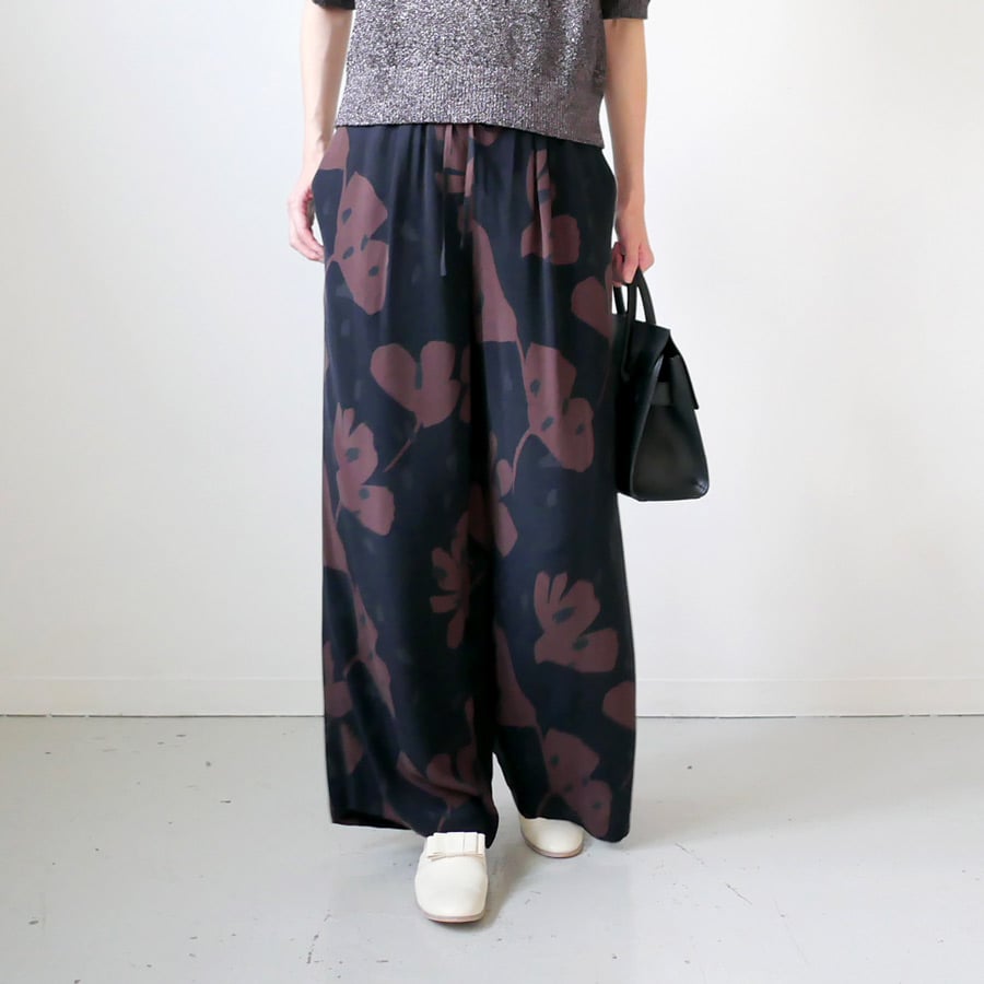 SACRA サクラ｜MODERN FLOWER PANTS｜124513112｜BLACK 