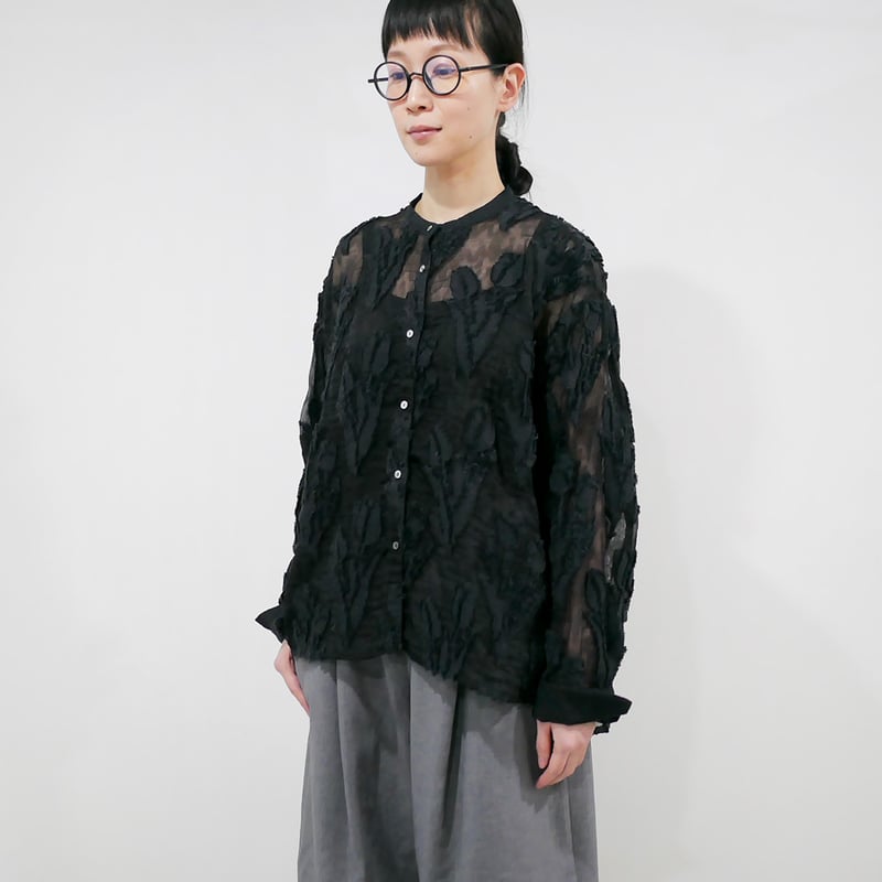 qiri チューリップジャガードブラウス(セット割あり) qiri ｜キリ｜tulip lace jacquard ブラウス｜Black | GOUAC