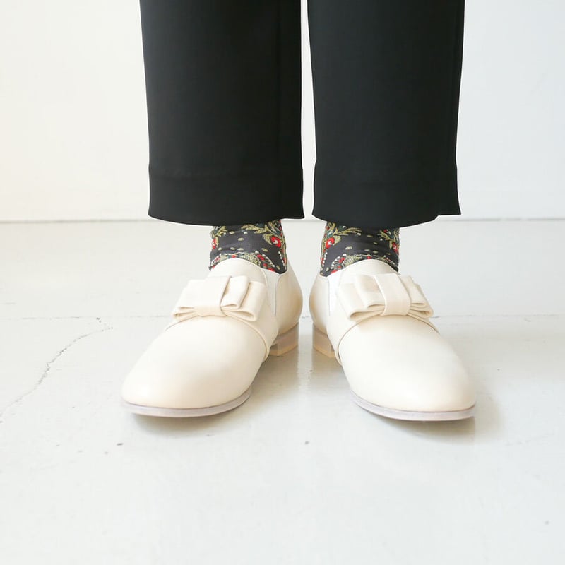 chausser｜ショセ｜サイドゴアリボンベルトスリッポン｜C-2252｜IVORY 