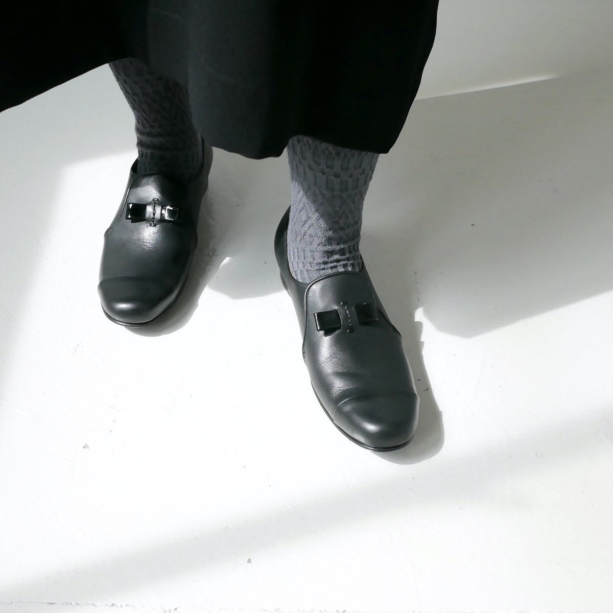 chausser｜ショセ｜スリッポン キャップトゥ シューズ｜C-2202｜BLACK