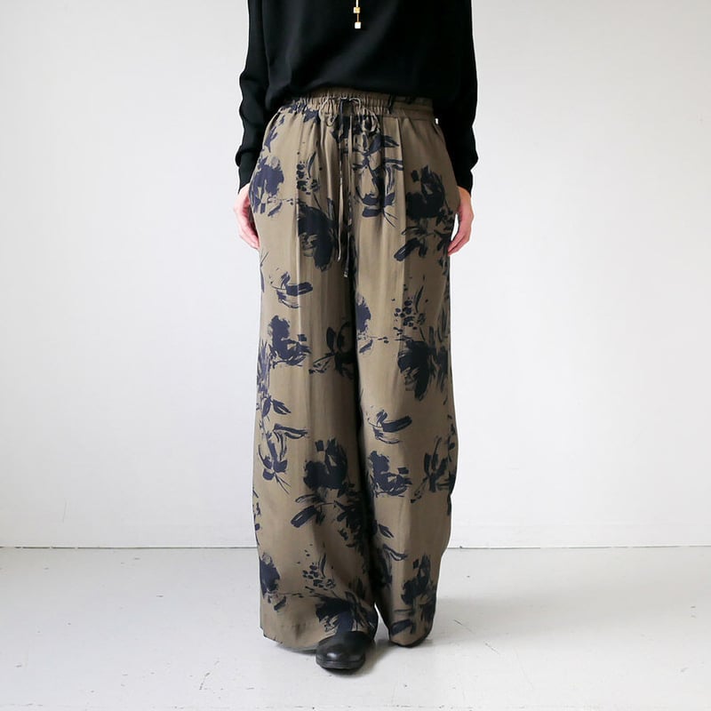 SACRA|サクラ |SHADE FLOWER PANTS|123514113 |KHAKI SACRA|サクラ |SHADE FLOWER PANTS|123514113 |KHAKI
