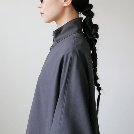 NO CONTROL AIR｜ノーコントロールエアー｜オクタグラムポリエステル・艶消平織ZIP スタンドカラー ブルゾン｜DR_NC0801BN｜DARK GREY MIX/BLACK